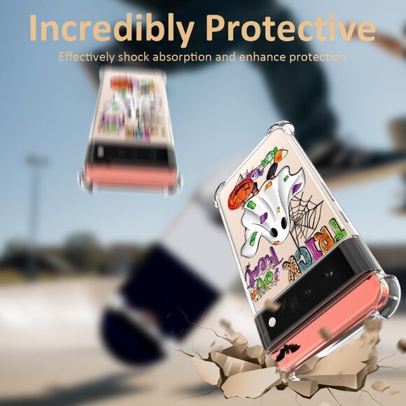 iphone 13 Mini phone Case Halloween Ghost Transparent Clear Shockproof Case - Picture 8 of 12